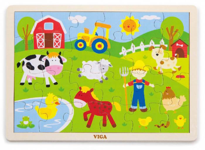 Legpuzzel boerderij Viga Toys 24 stukken